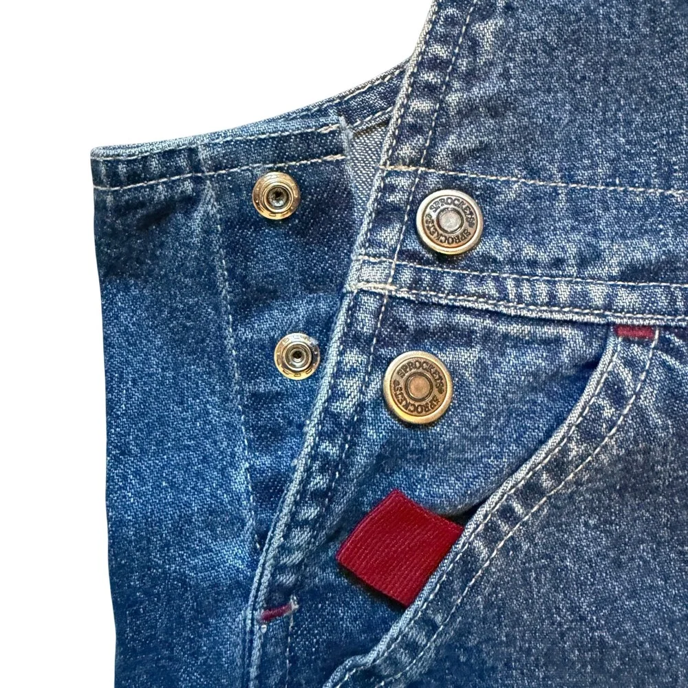 Sprockets Vintage Cargo Kids Convertible Overalls Blue 100% Cotton Denim 5T